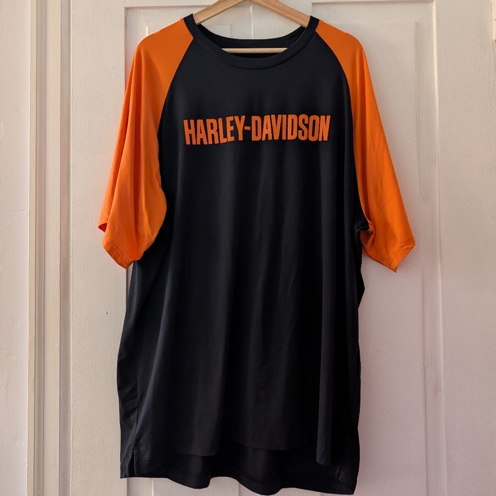 Harley-Davidson Men’s or Unisex Performance Raglan Tee - Orange & Black 2XL